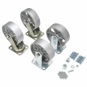 Vestil 6"X2" SEMI-STEEL CASTER KIT 4800# CAP, PK4 D-CK4-SC6-2